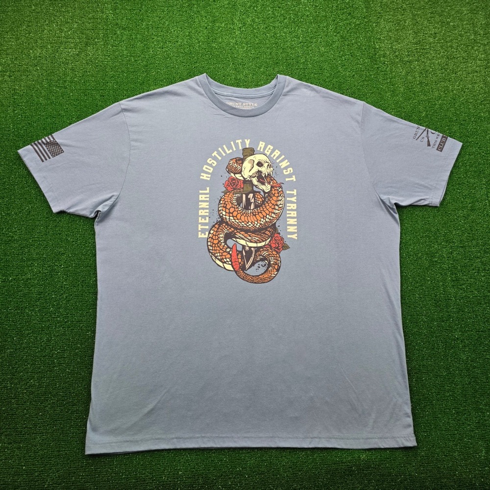 Grunt Style Tshirt Mens 3XL Blue Eternal Hostility Against Tyranny Graphic Print